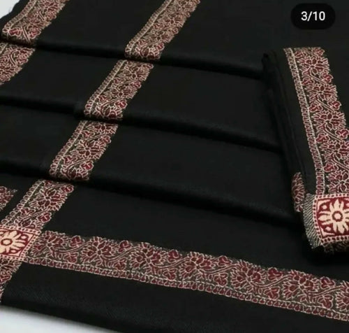 Pure Print Border Pashmina Shawl - High Quality