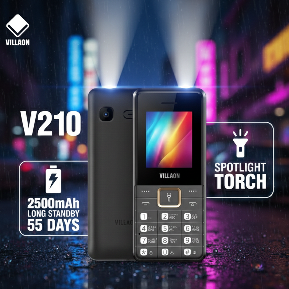 Villaon V210 Dual SIM Mobile, 1.8" LCD Display with 2500mAh Battery