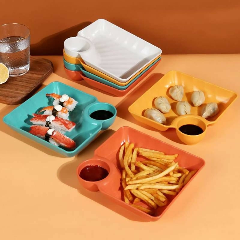 4 Pcs Snack Plate Set