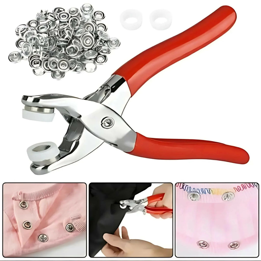 Metal Button Press Tool, Tich Button Pliers for Baby Clothes, Crafts, & More