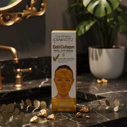 Qiansoto Gold Collagen Peel-Off Facial Mask – Anti-Aging & Skin Brightening Treatment (100ml)