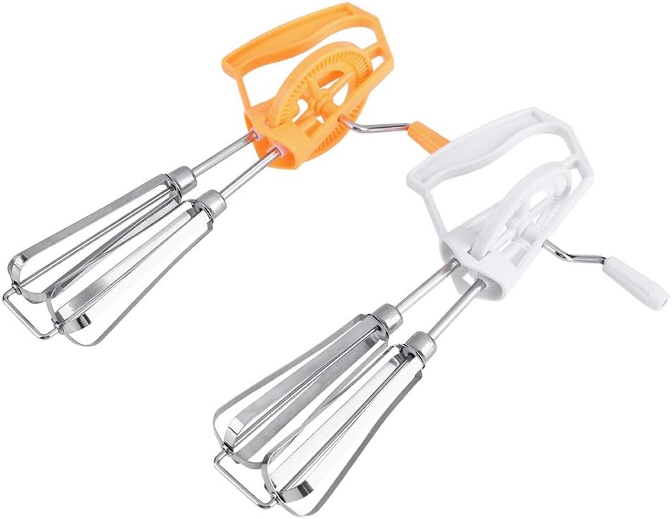 Egg Beater, Manual Push, Stainless Steel Kitchen Whisk Mixer