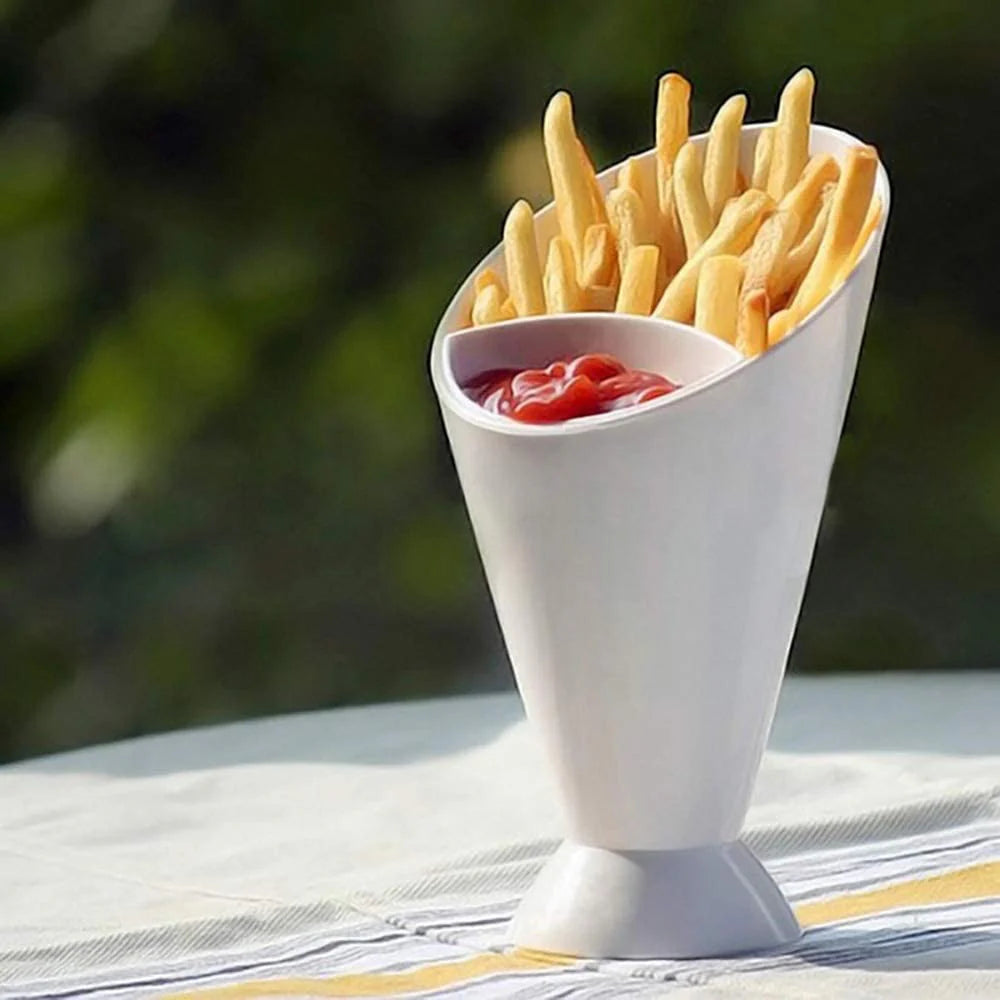 Dip Tray, Plastic Snack Plate with Removable Sauce Section