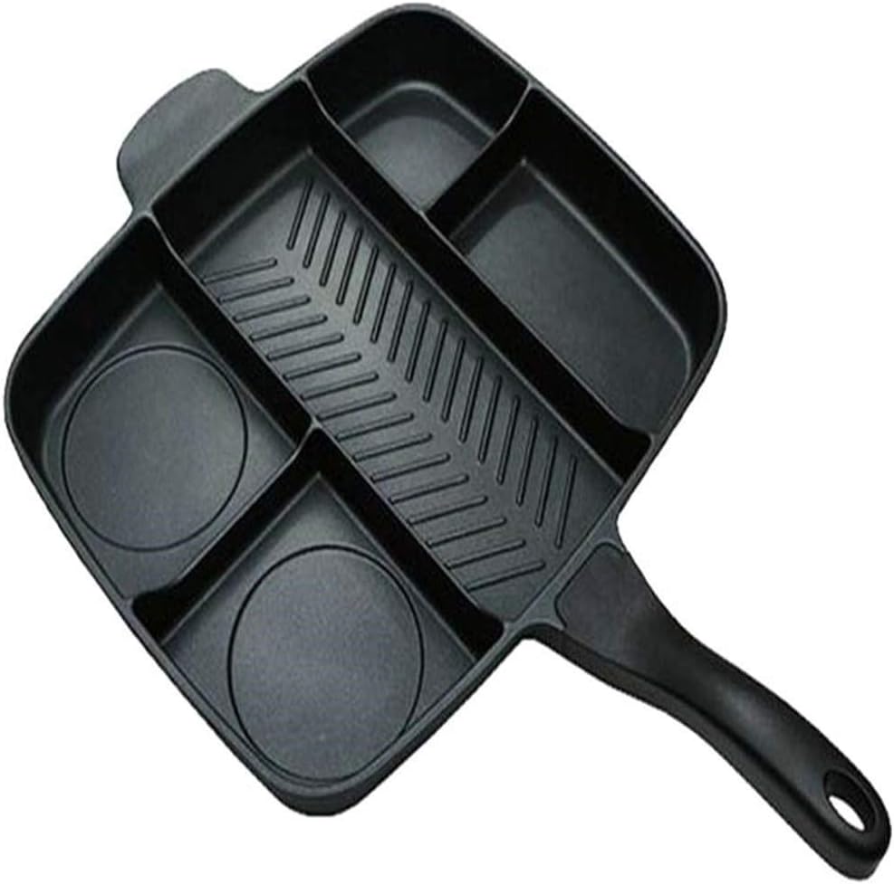 Pancakes, Divided Non Stick Skillet Pan for Eggs and Meals