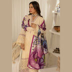 Premium Dhanak 3PCS Set, Embroidered Shirt & Pashmina Shawl, for Women