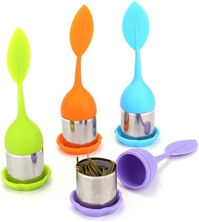 Tea Infuser, Reusable with Silicone Lid for Loose Leaf Tea