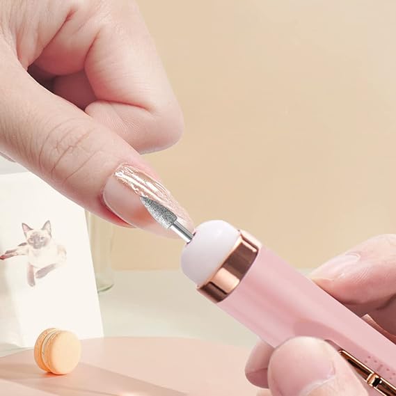 Electric Nail Drill, Rechargeable Machine, with 5 Drill Bits and LED Light
