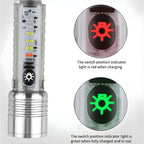 520A Multifunctional Zoom Flashlight,  Rechargeable Torch with White, Red, Blue
