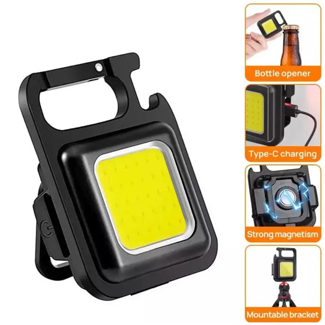 COB Rechargeable Keychain Light Mini LED Flashlight