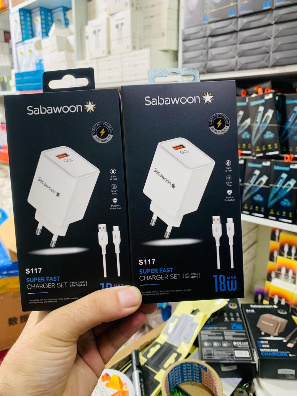 Sabawoon S117 18W Fast Charging Charger with Type-C Cable