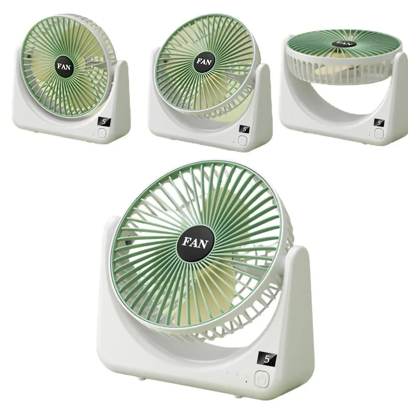 Circular Rechargeable Desktop Fan | Model QL-01 | 3 Speed Personal Cooling Fan | Quiet Air Circulator for Home, Office & Travel | Random Color