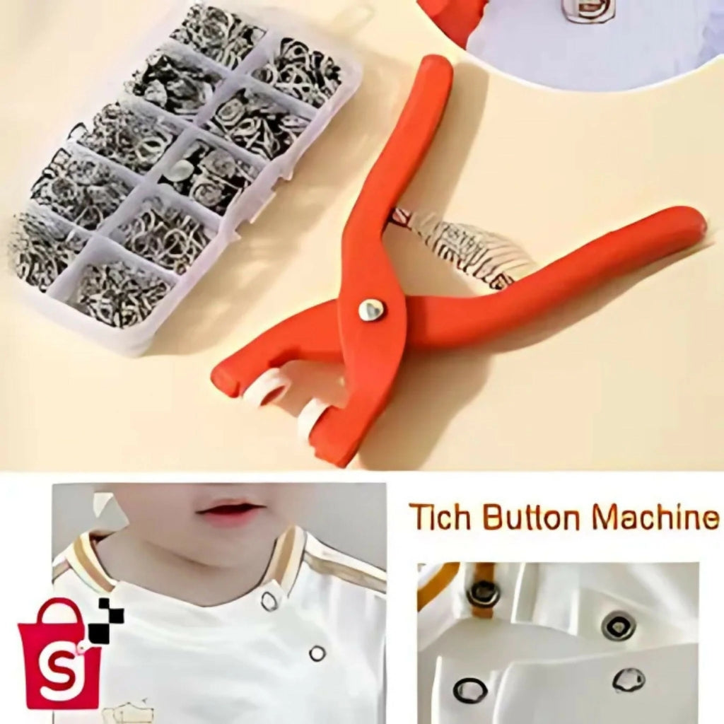 Metal Button Press Tool, Tich Button Pliers for Baby Clothes, Crafts, & More