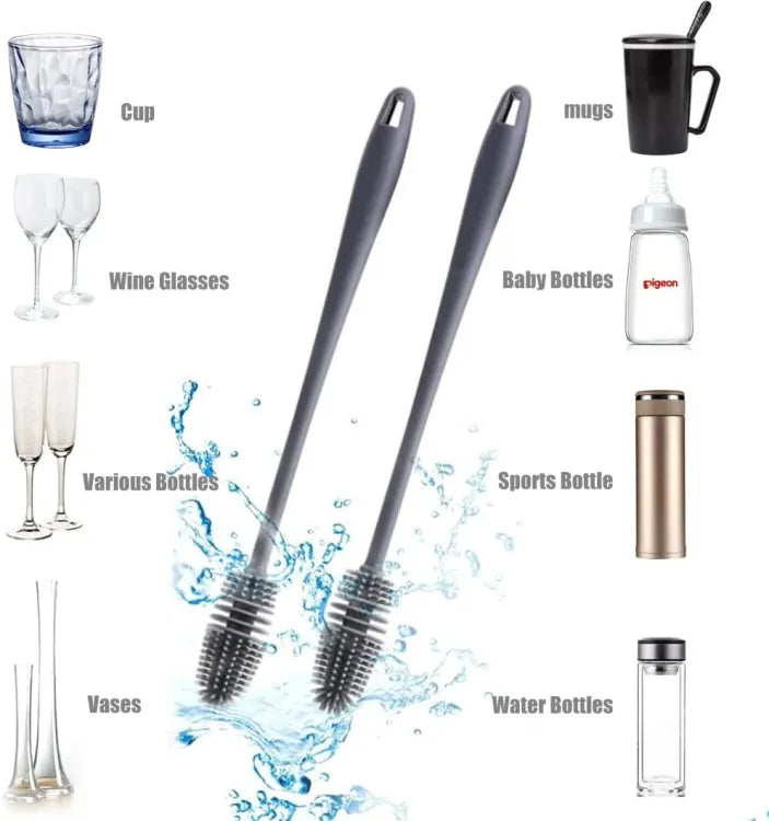 Silicone Bottle Cleaning Brush Long Handle Flexible Bottle Brush for Deep Cleaning
