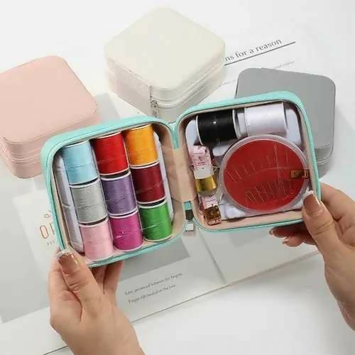 46-Piece Premium Sewing Kit – Travel-Ready Organizer in Elegant PU Leather Case