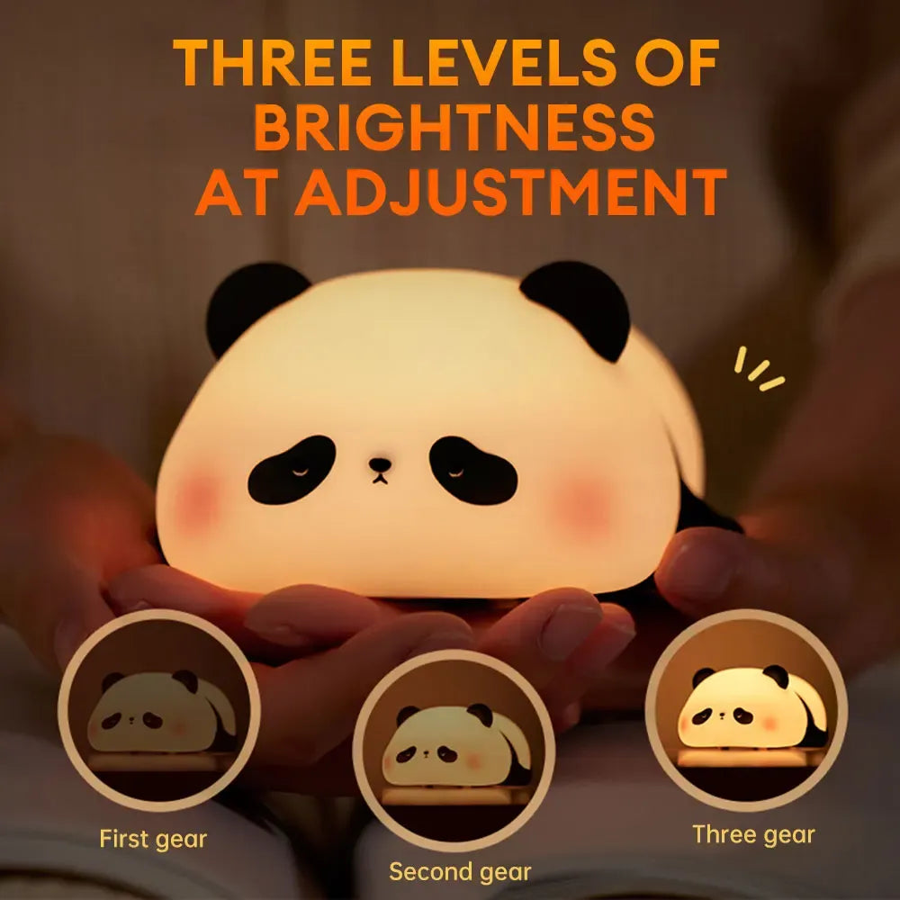 Cute Panda Silicone Night Light – Soft LED Bedside Lamp