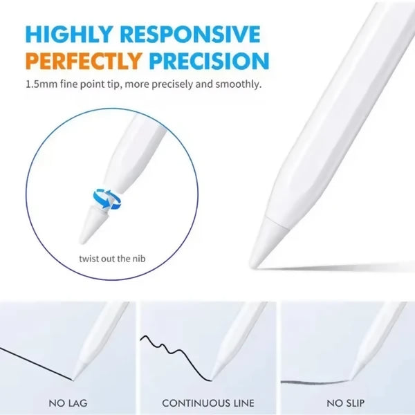 Universal Rechargeable Stylus Pen for Touchscreen Devices | Magnetic Stylus with High-Precision Tip | USB Type-C Charging | Compatible with iPad, Android & Tablets