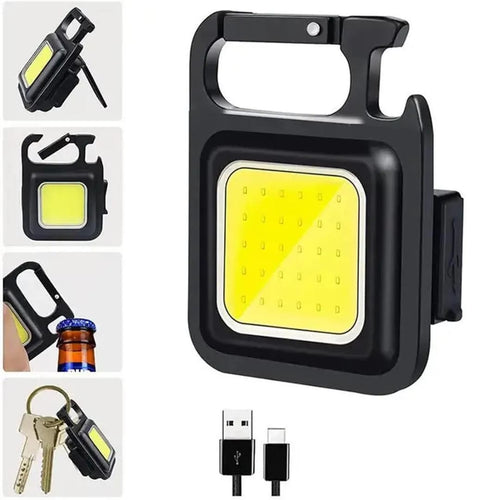COB Rechargeable Keychain Light Mini LED Flashlight
