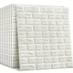 3D White Brick Wall Stickers, Self-Adhesive Foam Wall Panels