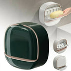 Self-Adhesive Wall-Mounted Luxury Soap Holder, Milky & Light Green