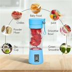 Portable 6 cuts Blender Home USB Rechargeable Electric Fruit Extractor Juice Blender Machine | Mini Smoothie Maker | Personal Juicer Cup | Random Color
