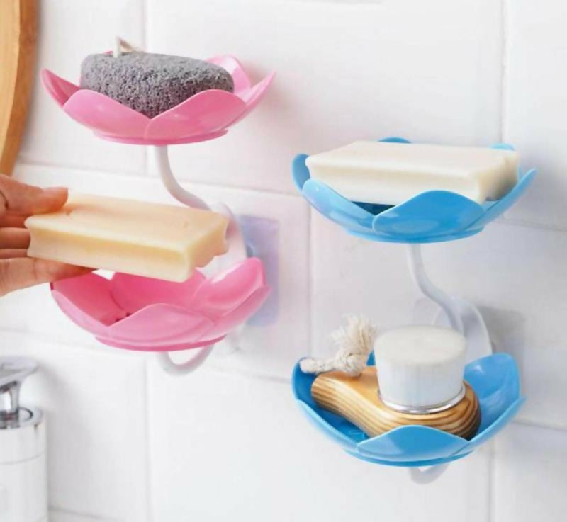 Lotus Flower Wall-Mounted Soap Holder – Self-Draining Bathroom & Kitchen Organizer – pack of 1