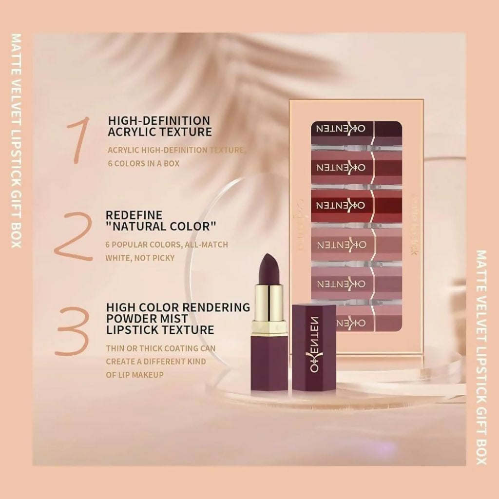 6 Pcs High Pigmented Lipstick Pack