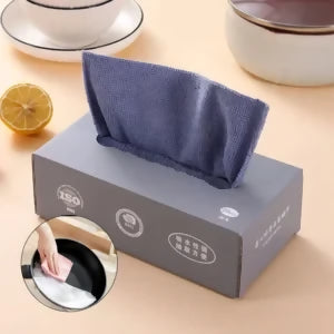 Microfiber Cleaning Cloth Pack Of 20 | Tissue Box Packing Microfiber Cleaning Towel Multi-Purpose Cloths for Kitchen, Car, Home & Professional Cleaning Use | Random Color