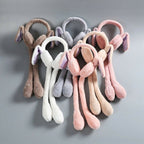 Cute Jumping Rabbit Earmuffs Hat with Moving Ears – Plush Airbag Toy Cap for Kids (Random Color)