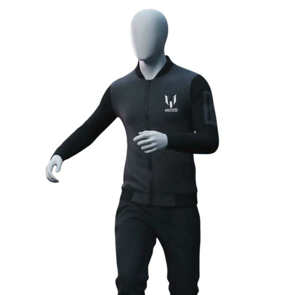 Charcoal Grey Messi Zipper Jacket