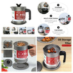 Oil Fryer Cooker with Stainless Steel Fine Mesh with Lid Food, for Kitchen