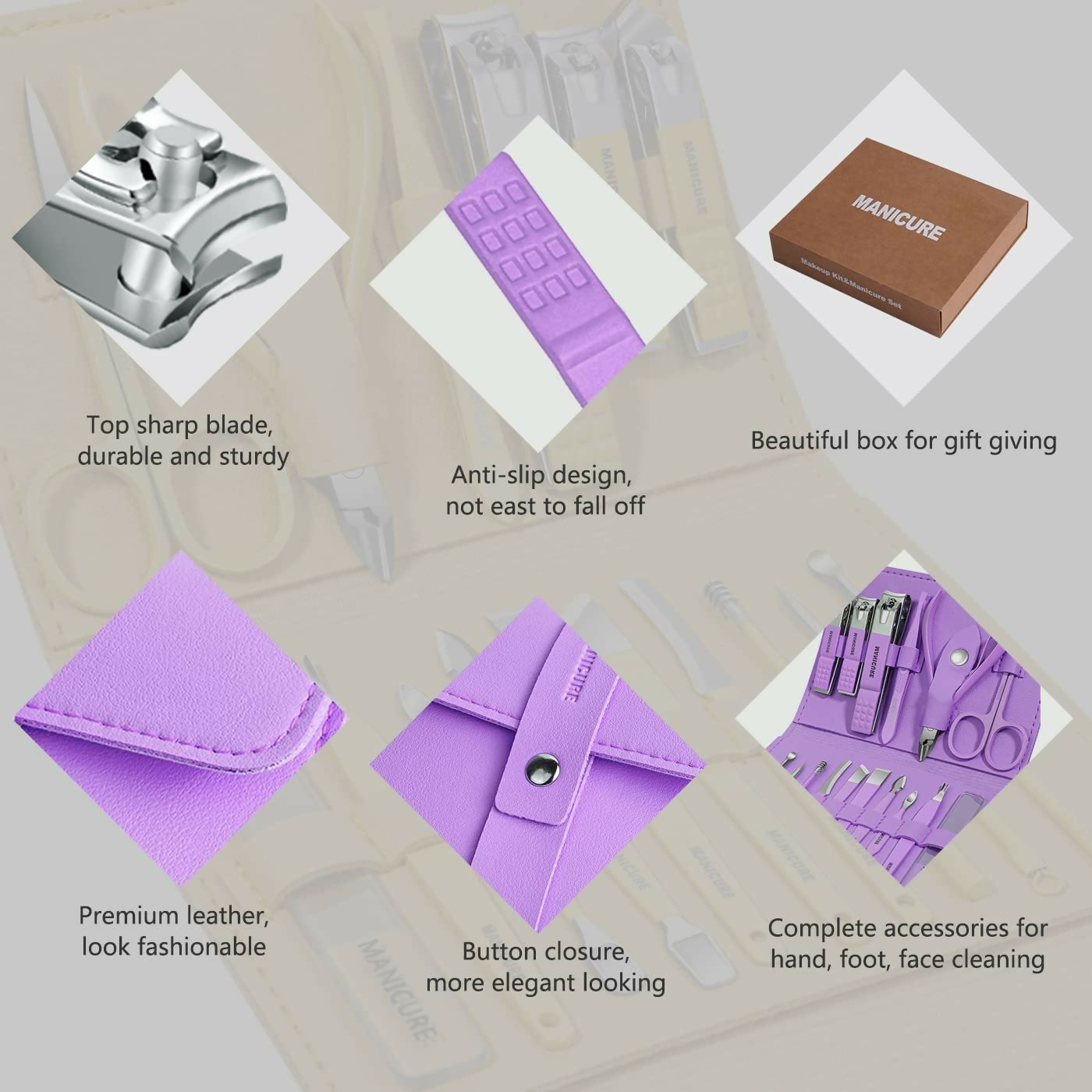 16-in-1 Stainless Steel Nail Care Kit – Manicure & Pedicure Tool Set (Random Color)