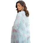 Stitched Suit, Embroidered Shirt & Printed Organza Dupatta, for Women