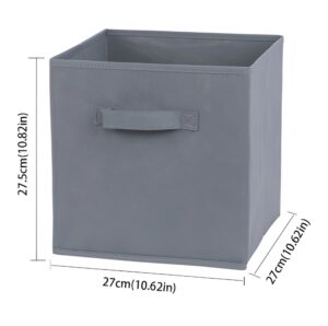 Storage Box, Foldable Canvas with Divider Grey Organizer Basket