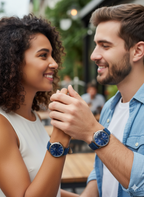 Pack Of 2 BG Couple Watches Matching Analog Wrist Watch Set