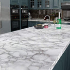 Wallpaper Self Adhesive White Marble Sheet For Kitchen,  Waterproof, Heat And Oil Resistant