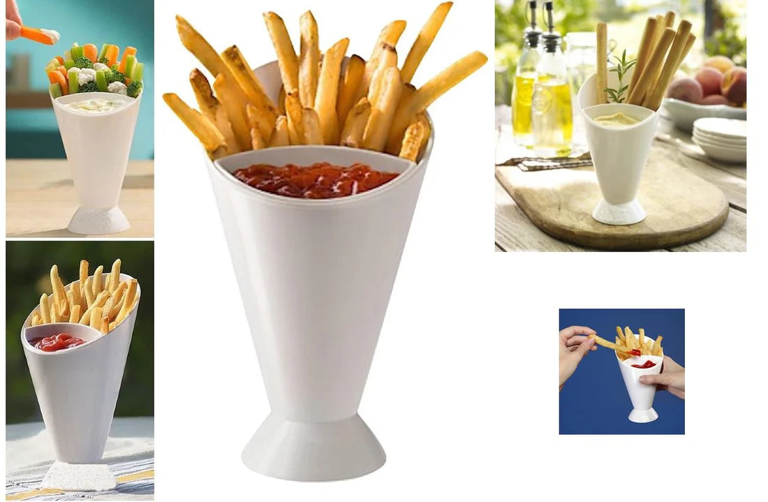 Dip Tray, Plastic Snack Plate with Removable Sauce Section