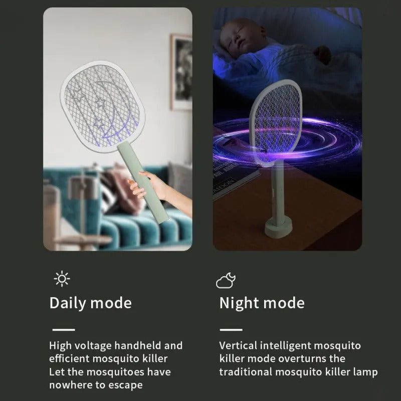 Electric Insect Killer Mosquito Bat With Stand For Indoor And Outdoor Use