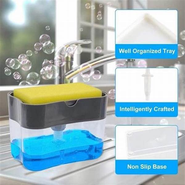 2-In-1 Soap Pump Dispenser With Sponge Holder For Kitchen Sink