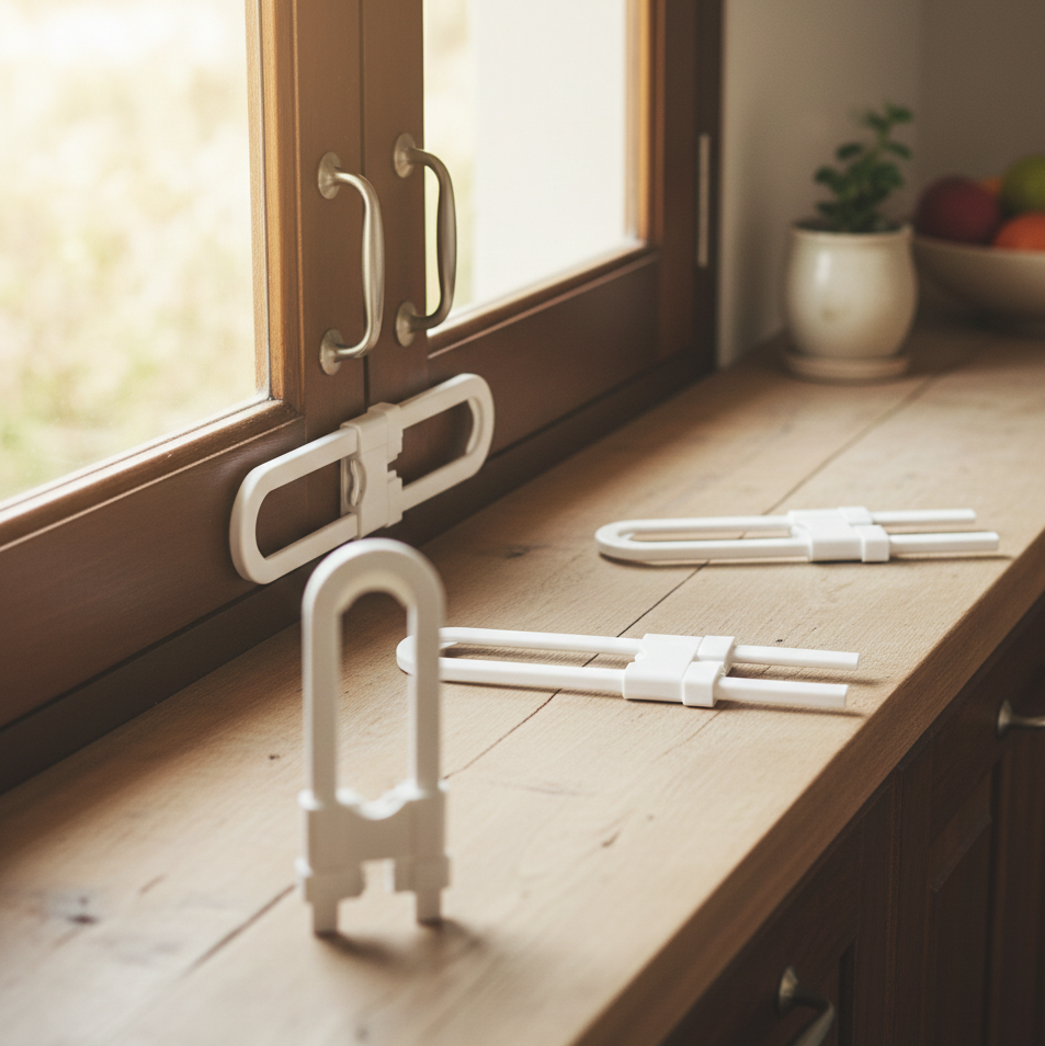 Child Safety Lock Pack of 2 – Adhesive Cabinet & Fridge Safety Straps