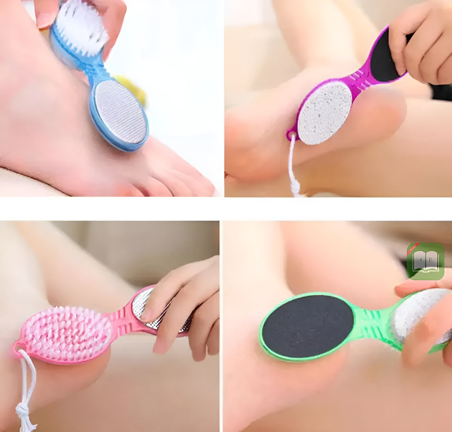 Foot Scrubber, 4 in 1  Pedicure Brush, Cleanse Scrub File Buff