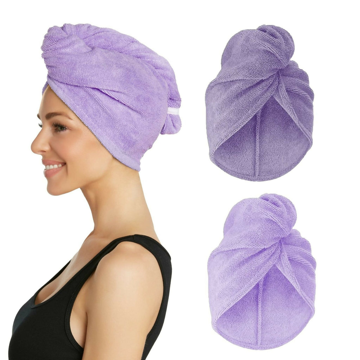 Pack Of 2 Super Absorbent Quick Dry Hair Towel