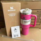 Pink Stanley 40 Oz Stainless Steel Tumbler | Leak-Proof Vacuum Insulated Travel Mug | Hot & Cold