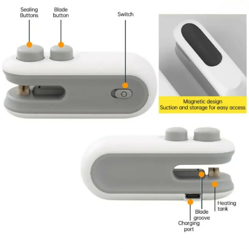 USB Rechargeable Portable Mini Heat Sealing Machine cell operated plastic bag sealer