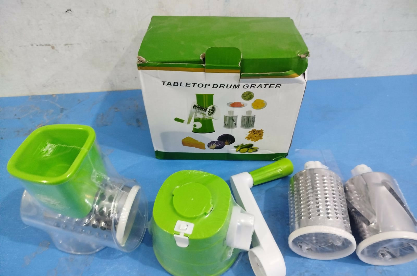 Manual 3‑in‑1 Vegetable Cutter & Drum Grater | Round Slicer | Multifunctional Kitchen Gadget