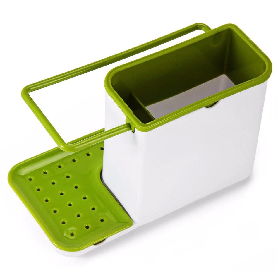 Kitchen Soap Dispenser with Sponge Holder Self Draining Sink Caddy