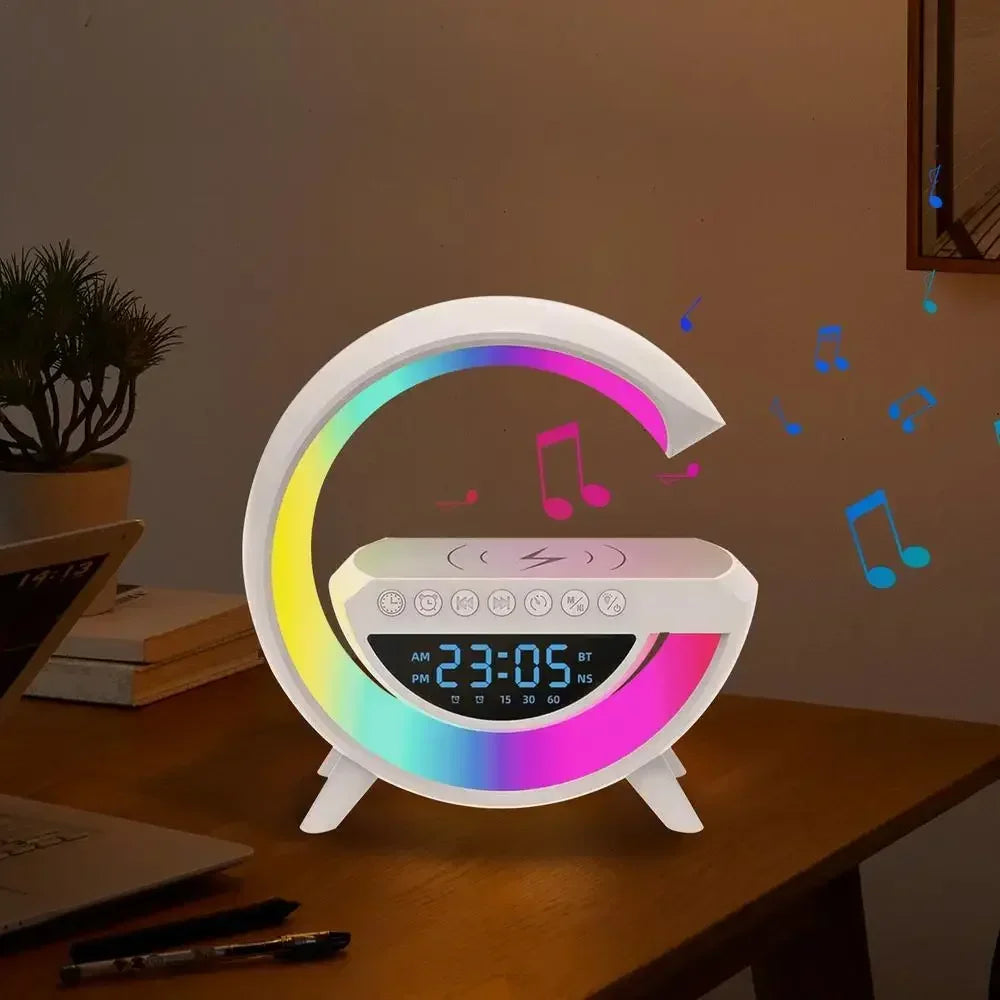Speaker, Wireless Charger Lamp with LED Light and Alarm Clock