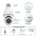 Camera, E27 WiFi Security 1080P Smart Bulb Camera with Night Vision