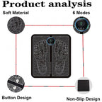 EMS Foot Massager Mat, Electric USB Charging Smart Display Tens Acupuncture