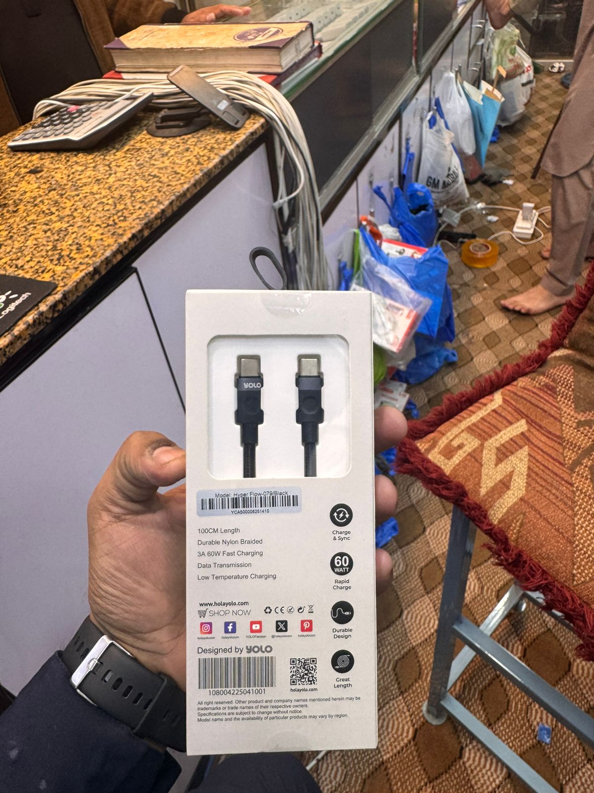Hyper FLOW Type-C to Type-C Cable 3A Rapid Charge (Y-079)