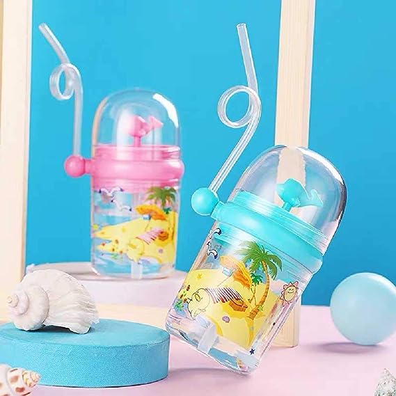 Baby Whale Straw Water Bottle, Kids Drinking Cup